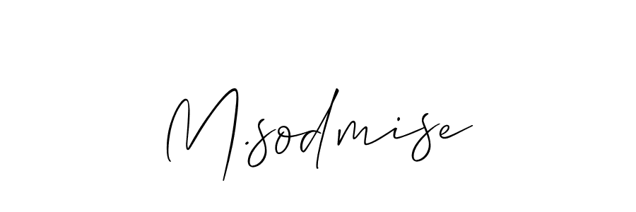 The best way (Allison_Script) to make a short signature is to pick only two or three words in your name. The name M.sodmise include a total of six letters. For converting this name. M.sodmise signature style 2 images and pictures png
