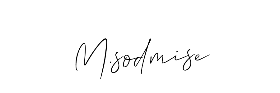 Also You can easily find your signature by using the search form. We will create M.sodmise name handwritten signature images for you free of cost using Allison_Script sign style. M.sodmise signature style 2 images and pictures png