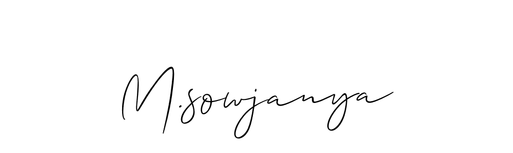 Make a short M.sowjanya signature style. Manage your documents anywhere anytime using Allison_Script. Create and add eSignatures, submit forms, share and send files easily. M.sowjanya signature style 2 images and pictures png