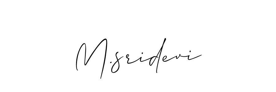 Also we have M.sridevi name is the best signature style. Create professional handwritten signature collection using Allison_Script autograph style. M.sridevi signature style 2 images and pictures png