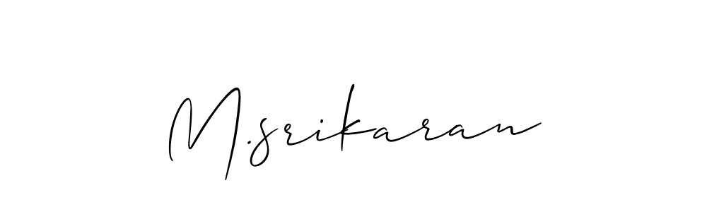 How to make M.srikaran name signature. Use Allison_Script style for creating short signs online. This is the latest handwritten sign. M.srikaran signature style 2 images and pictures png