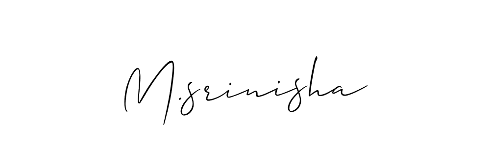 Allison_Script is a professional signature style that is perfect for those who want to add a touch of class to their signature. It is also a great choice for those who want to make their signature more unique. Get M.srinisha name to fancy signature for free. M.srinisha signature style 2 images and pictures png