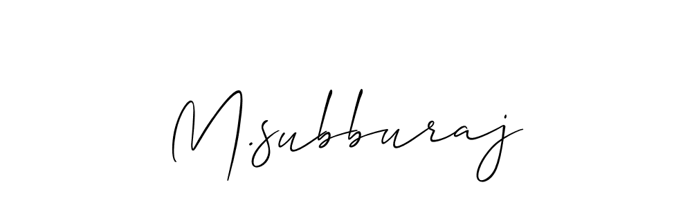 Create a beautiful signature design for name M.subburaj. With this signature (Allison_Script) fonts, you can make a handwritten signature for free. M.subburaj signature style 2 images and pictures png