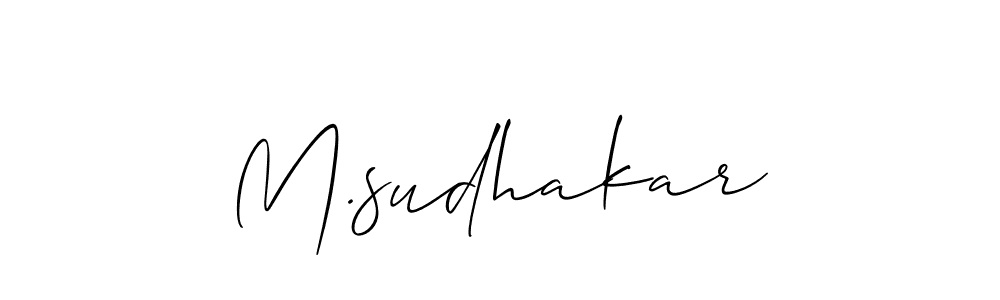 How to make M.sudhakar signature? Allison_Script is a professional autograph style. Create handwritten signature for M.sudhakar name. M.sudhakar signature style 2 images and pictures png