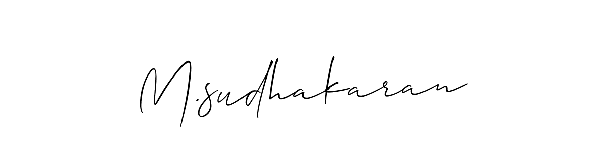 Also we have M.sudhakaran name is the best signature style. Create professional handwritten signature collection using Allison_Script autograph style. M.sudhakaran signature style 2 images and pictures png