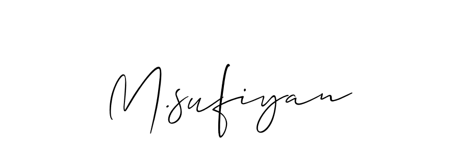 You should practise on your own different ways (Allison_Script) to write your name (M.sufiyan) in signature. don't let someone else do it for you. M.sufiyan signature style 2 images and pictures png