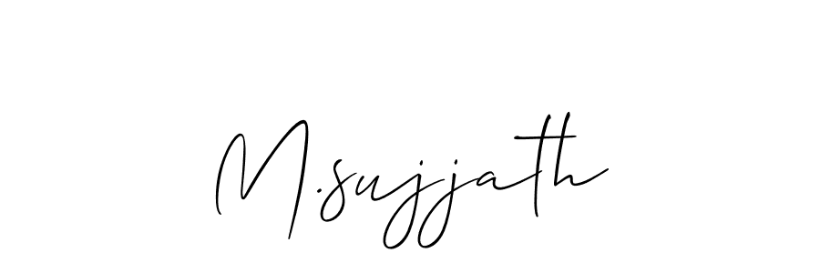 Use a signature maker to create a handwritten signature online. With this signature software, you can design (Allison_Script) your own signature for name M.sujjath. M.sujjath signature style 2 images and pictures png