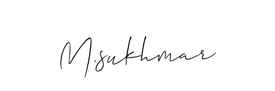 How to make M.sukhmar name signature. Use Allison_Script style for creating short signs online. This is the latest handwritten sign. M.sukhmar signature style 2 images and pictures png