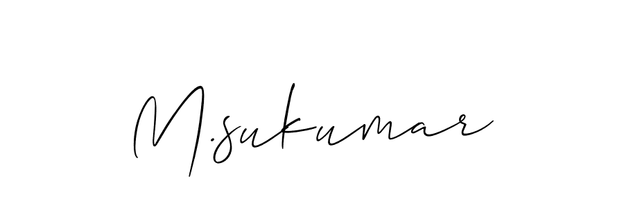 Make a beautiful signature design for name M.sukumar. With this signature (Allison_Script) style, you can create a handwritten signature for free. M.sukumar signature style 2 images and pictures png