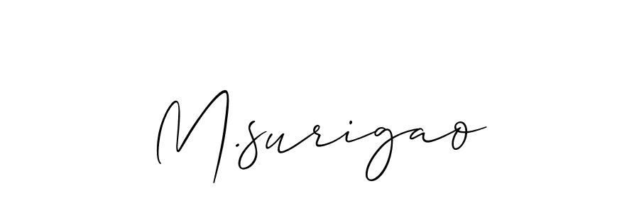 Also You can easily find your signature by using the search form. We will create M.surigao name handwritten signature images for you free of cost using Allison_Script sign style. M.surigao signature style 2 images and pictures png