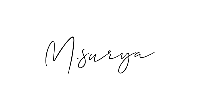 M.surya stylish signature style. Best Handwritten Sign (Allison_Script) for my name. Handwritten Signature Collection Ideas for my name M.surya. M.surya signature style 2 images and pictures png