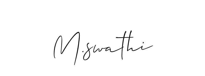 Create a beautiful signature design for name M.swathi. With this signature (Allison_Script) fonts, you can make a handwritten signature for free. M.swathi signature style 2 images and pictures png