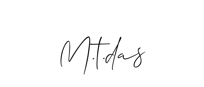 How to make M.t.das signature? Allison_Script is a professional autograph style. Create handwritten signature for M.t.das name. M.t.das signature style 2 images and pictures png