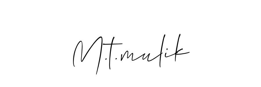 How to make M.t.mulik signature? Allison_Script is a professional autograph style. Create handwritten signature for M.t.mulik name. M.t.mulik signature style 2 images and pictures png