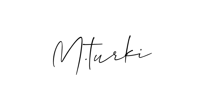 Allison_Script is a professional signature style that is perfect for those who want to add a touch of class to their signature. It is also a great choice for those who want to make their signature more unique. Get M.turki name to fancy signature for free. M.turki signature style 2 images and pictures png