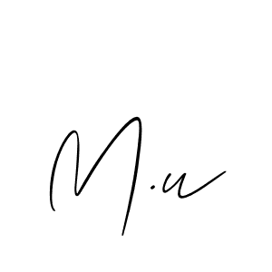 if you are searching for the best signature style for your name M.u. so please give up your signature search. here we have designed multiple signature styles  using Allison_Script. M.u signature style 2 images and pictures png