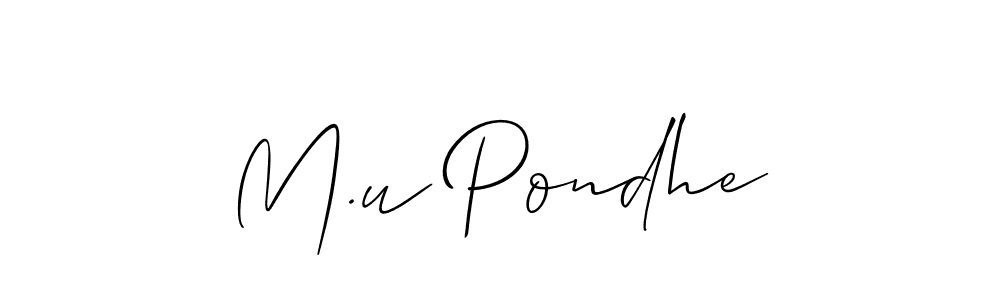 Best and Professional Signature Style for M.u Pondhe. Allison_Script Best Signature Style Collection. M.u Pondhe signature style 2 images and pictures png