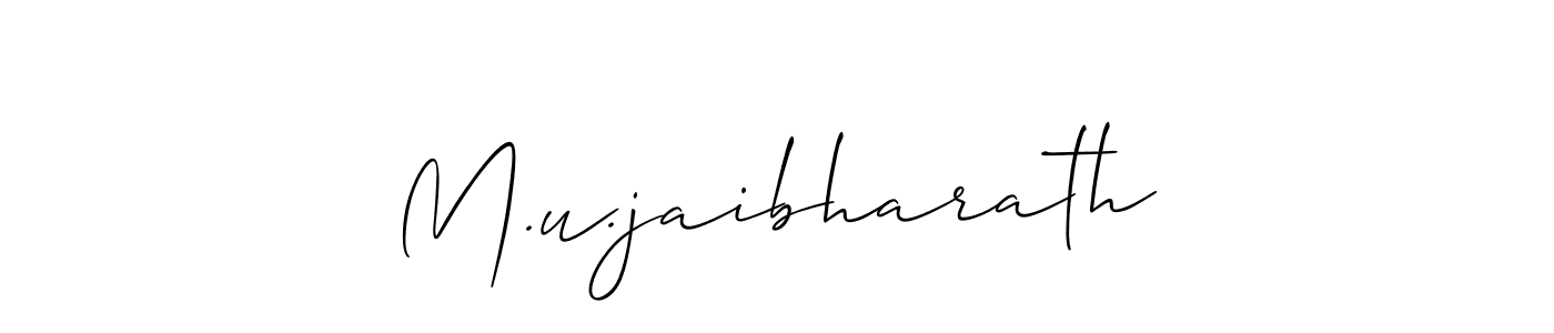 M.u.jaibharath stylish signature style. Best Handwritten Sign (Allison_Script) for my name. Handwritten Signature Collection Ideas for my name M.u.jaibharath. M.u.jaibharath signature style 2 images and pictures png