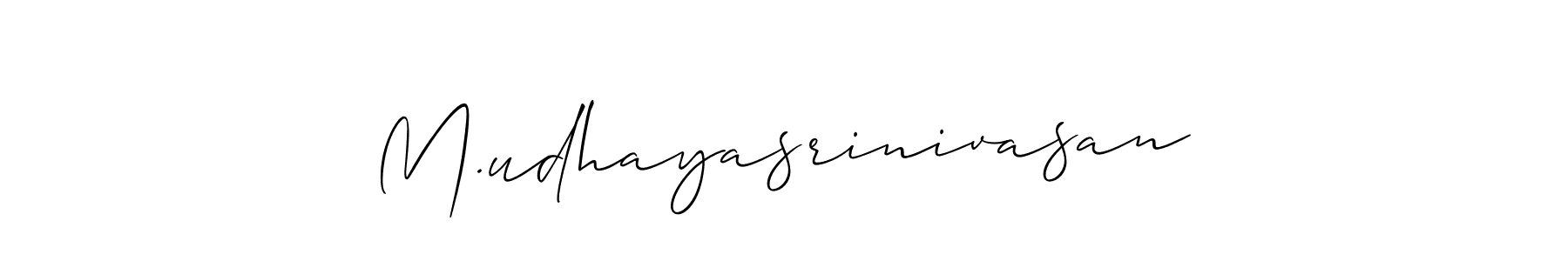 Best and Professional Signature Style for M.udhayasrinivasan. Allison_Script Best Signature Style Collection. M.udhayasrinivasan signature style 2 images and pictures png