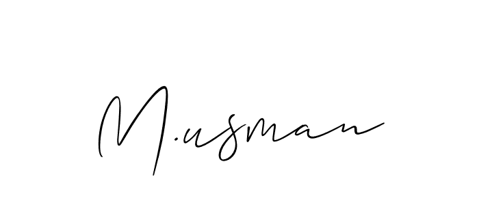 if you are searching for the best signature style for your name M.usman. so please give up your signature search. here we have designed multiple signature styles  using Allison_Script. M.usman signature style 2 images and pictures png