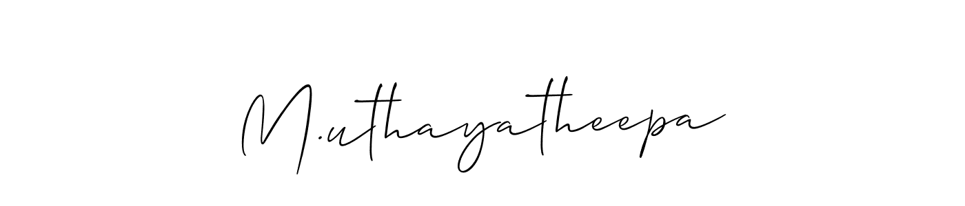 M.uthayatheepa stylish signature style. Best Handwritten Sign (Allison_Script) for my name. Handwritten Signature Collection Ideas for my name M.uthayatheepa. M.uthayatheepa signature style 2 images and pictures png