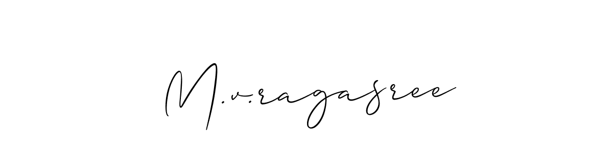 Best and Professional Signature Style for M.v.ragasree. Allison_Script Best Signature Style Collection. M.v.ragasree signature style 2 images and pictures png