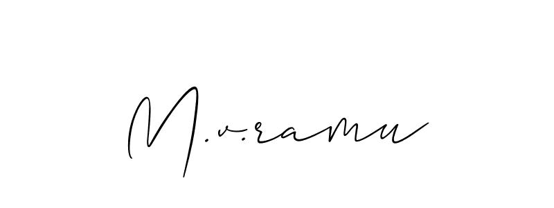 Create a beautiful signature design for name M.v.ramu. With this signature (Allison_Script) fonts, you can make a handwritten signature for free. M.v.ramu signature style 2 images and pictures png