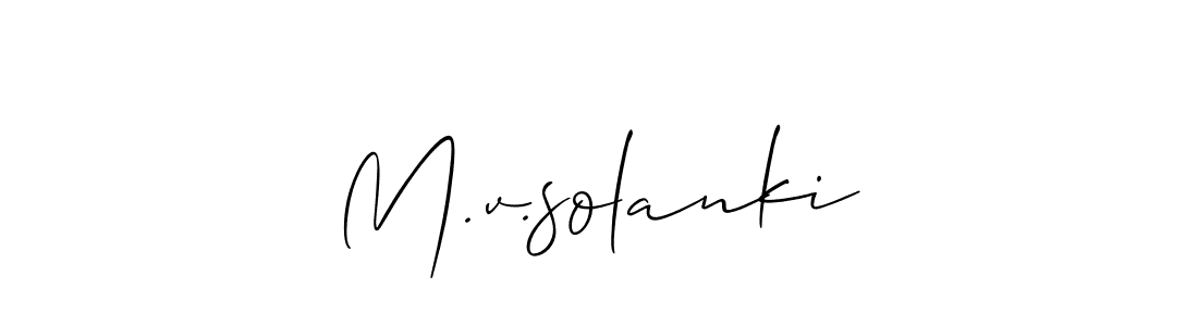 Create a beautiful signature design for name M.v.solanki. With this signature (Allison_Script) fonts, you can make a handwritten signature for free. M.v.solanki signature style 2 images and pictures png