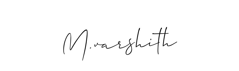 The best way (Allison_Script) to make a short signature is to pick only two or three words in your name. The name M.varshith include a total of six letters. For converting this name. M.varshith signature style 2 images and pictures png