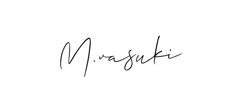 if you are searching for the best signature style for your name M.vasuki. so please give up your signature search. here we have designed multiple signature styles  using Allison_Script. M.vasuki signature style 2 images and pictures png