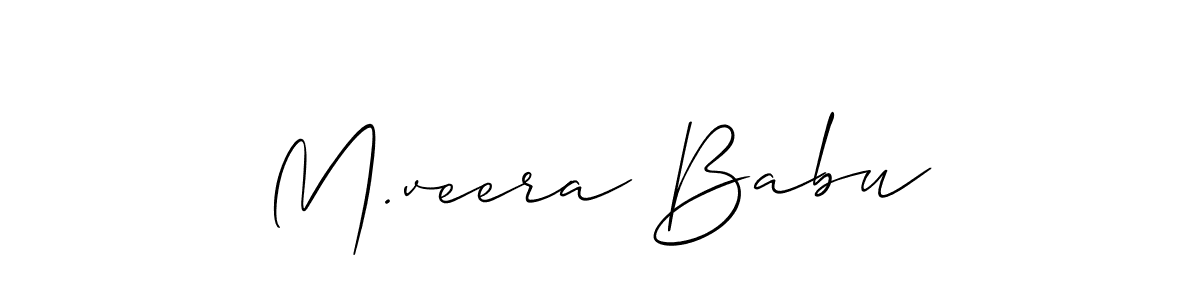 The best way (Allison_Script) to make a short signature is to pick only two or three words in your name. The name M.veera Babu include a total of six letters. For converting this name. M.veera Babu signature style 2 images and pictures png