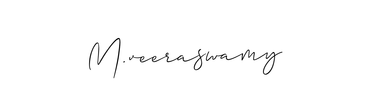 Make a short M.veeraswamy signature style. Manage your documents anywhere anytime using Allison_Script. Create and add eSignatures, submit forms, share and send files easily. M.veeraswamy signature style 2 images and pictures png