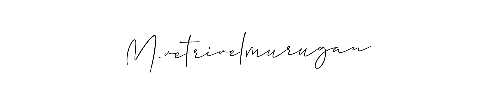 Similarly Allison_Script is the best handwritten signature design. Signature creator online .You can use it as an online autograph creator for name M.vetrivelmurugan. M.vetrivelmurugan signature style 2 images and pictures png