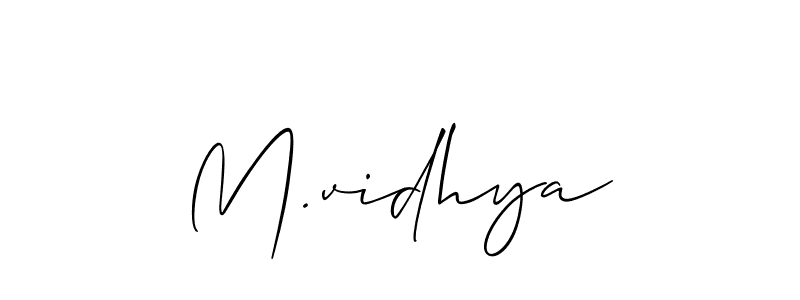 Also You can easily find your signature by using the search form. We will create M.vidhya name handwritten signature images for you free of cost using Allison_Script sign style. M.vidhya signature style 2 images and pictures png