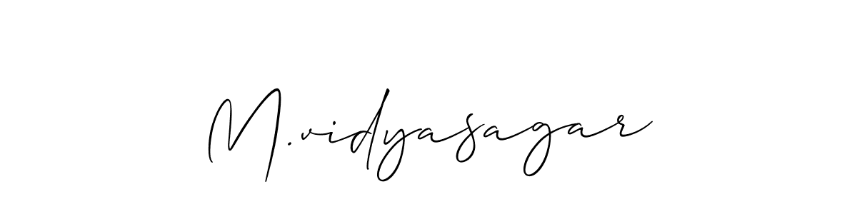 The best way (Allison_Script) to make a short signature is to pick only two or three words in your name. The name M.vidyasagar include a total of six letters. For converting this name. M.vidyasagar signature style 2 images and pictures png