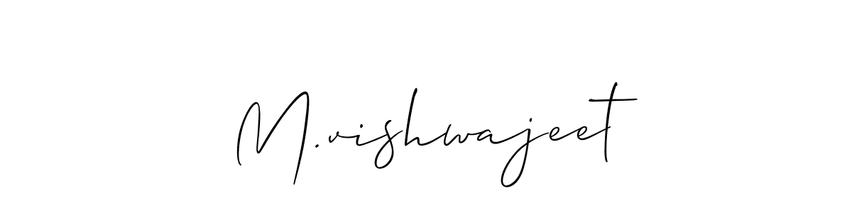 How to make M.vishwajeet name signature. Use Allison_Script style for creating short signs online. This is the latest handwritten sign. M.vishwajeet signature style 2 images and pictures png