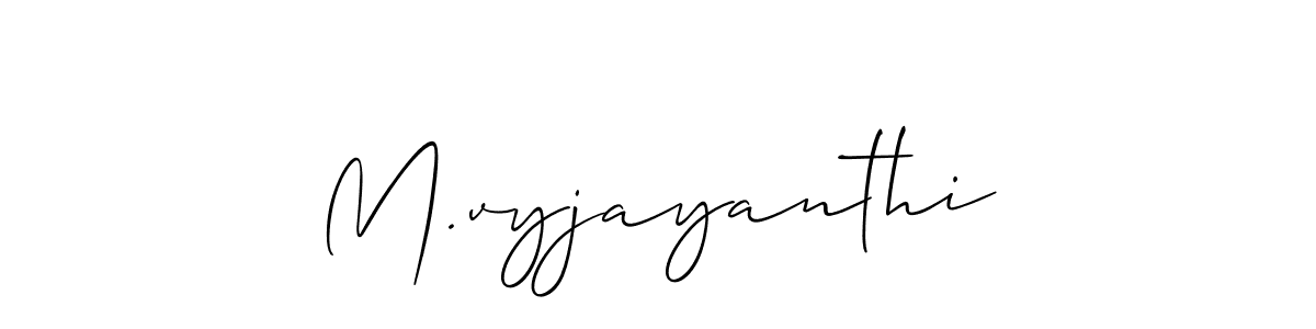 This is the best signature style for the M.vyjayanthi name. Also you like these signature font (Allison_Script). Mix name signature. M.vyjayanthi signature style 2 images and pictures png