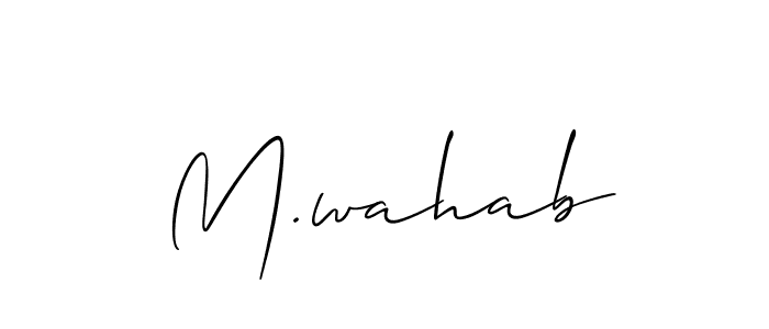 Design your own signature with our free online signature maker. With this signature software, you can create a handwritten (Allison_Script) signature for name M.wahab. M.wahab signature style 2 images and pictures png
