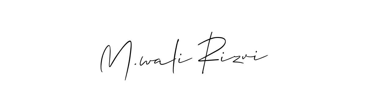 Allison_Script is a professional signature style that is perfect for those who want to add a touch of class to their signature. It is also a great choice for those who want to make their signature more unique. Get M.wali Rizvi name to fancy signature for free. M.wali Rizvi signature style 2 images and pictures png