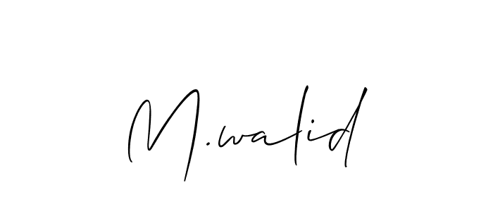 How to make M.walid name signature. Use Allison_Script style for creating short signs online. This is the latest handwritten sign. M.walid signature style 2 images and pictures png