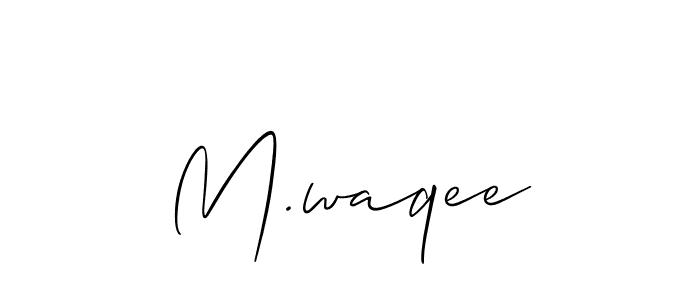 Use a signature maker to create a handwritten signature online. With this signature software, you can design (Allison_Script) your own signature for name M.waqee. M.waqee signature style 2 images and pictures png