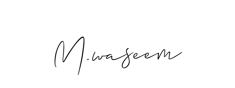 This is the best signature style for the M.waseem name. Also you like these signature font (Allison_Script). Mix name signature. M.waseem signature style 2 images and pictures png