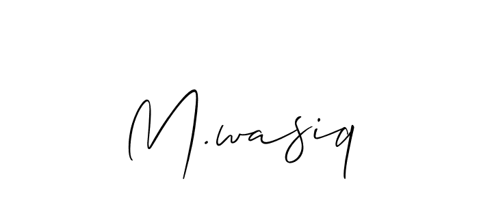 Allison_Script is a professional signature style that is perfect for those who want to add a touch of class to their signature. It is also a great choice for those who want to make their signature more unique. Get M.wasiq name to fancy signature for free. M.wasiq signature style 2 images and pictures png