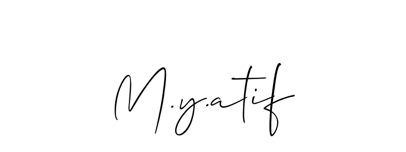 The best way (Allison_Script) to make a short signature is to pick only two or three words in your name. The name M.y.atif include a total of six letters. For converting this name. M.y.atif signature style 2 images and pictures png