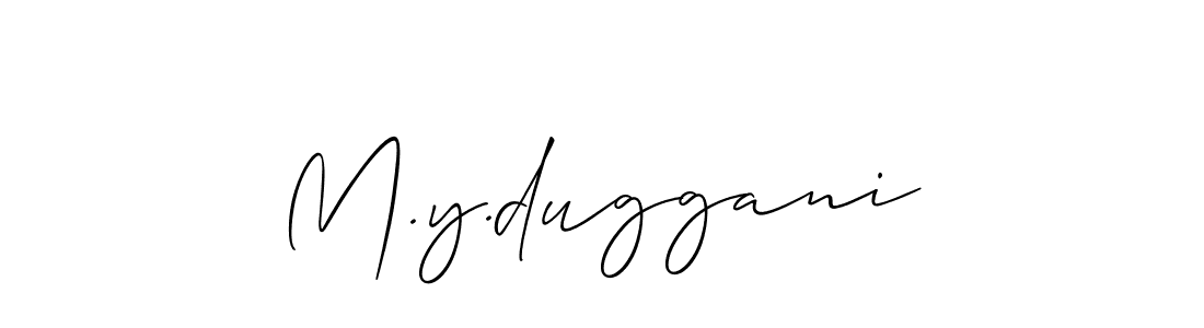 if you are searching for the best signature style for your name M.y.duggani. so please give up your signature search. here we have designed multiple signature styles  using Allison_Script. M.y.duggani signature style 2 images and pictures png