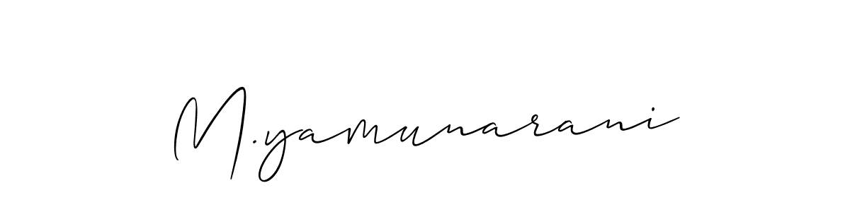 How to make M.yamunarani name signature. Use Allison_Script style for creating short signs online. This is the latest handwritten sign. M.yamunarani signature style 2 images and pictures png