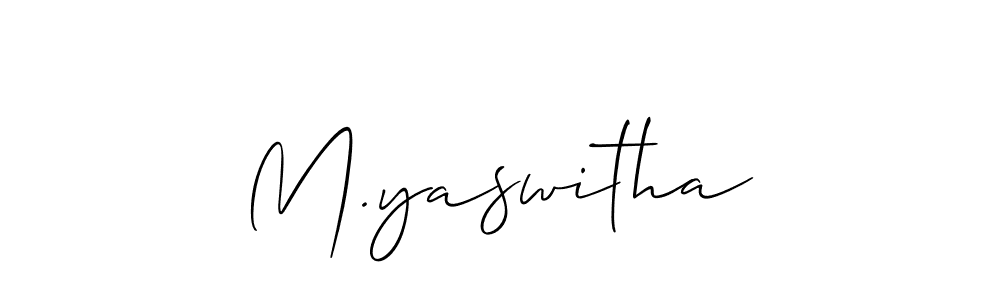 The best way (Allison_Script) to make a short signature is to pick only two or three words in your name. The name M.yaswitha include a total of six letters. For converting this name. M.yaswitha signature style 2 images and pictures png