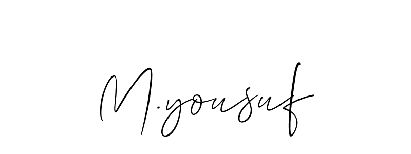 You should practise on your own different ways (Allison_Script) to write your name (M.yousuf) in signature. don't let someone else do it for you. M.yousuf signature style 2 images and pictures png
