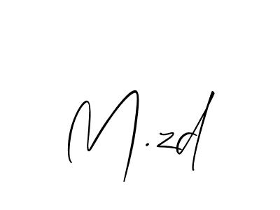 How to make M.zd name signature. Use Allison_Script style for creating short signs online. This is the latest handwritten sign. M.zd signature style 2 images and pictures png