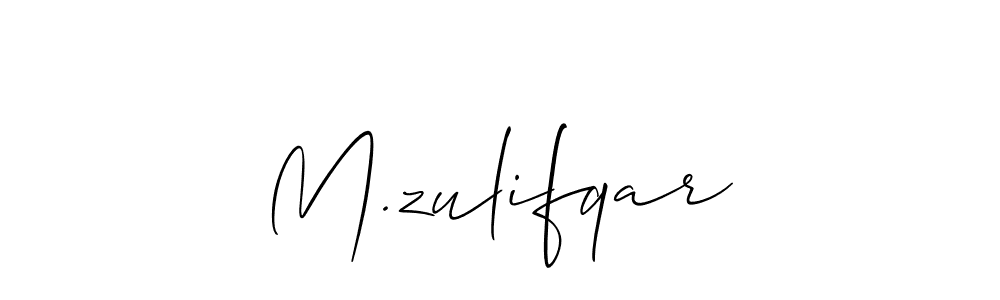 Create a beautiful signature design for name M.zulifqar. With this signature (Allison_Script) fonts, you can make a handwritten signature for free. M.zulifqar signature style 2 images and pictures png